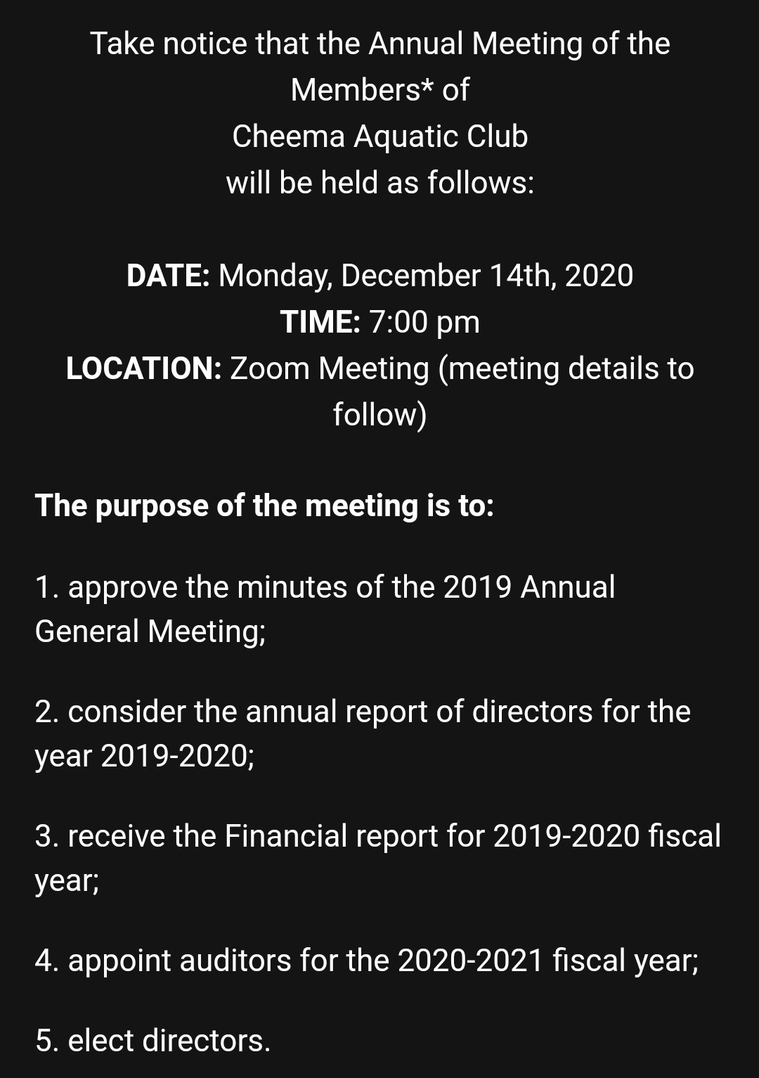 AGM Announcement